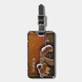 Niedlich TeddyBear Personalisiert Gepäckträger TAG Gepäckanhänger (Vorderseite vertikal)