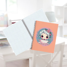 Niedlich Tee Cup Doll Spiral Notebook Notizblock