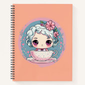 Niedlich Tee Cup Doll Spiral Notebook Notizblock (Vorderseite)