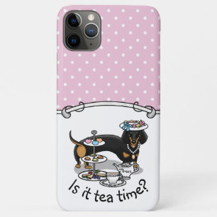 Niedlich Tee Party Dackel Hund (schwarz & tan) Fun Case-Mate iPhone Hülle
