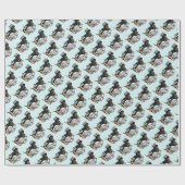 Niedlich Tee Party Dackel Hund (schwarz & tan) Fun Geschenkpapier (Flach)