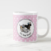 Niedlich Tee Party Dackel Hund (schwarz & tan) Fun Jumbo-Tasse (Rechts)