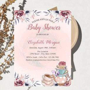 Niedlich Teekanne Floral Tee Party Babydusche Einladung