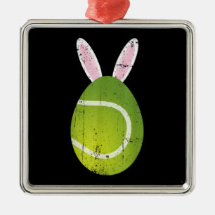 Niedlich Tennis Bunny Rabbit Eggs Osterfeiertag 20 Ornament Aus Metall