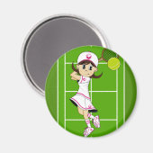 Niedlich Tennis Girl Magnet (Vorderseite/Rückseite)