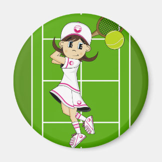 Niedlich Tennis Girl Magnet