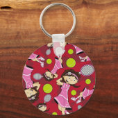 Niedlich Tennis Girl Schlüsselanhänger (Vorderseite)