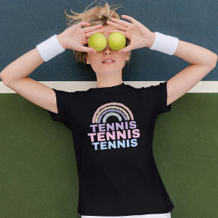 Niedlich Tennis Rainbow T - Shirt