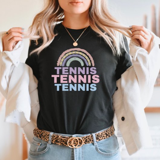 Niedlich Tennis Rainbow T - Shirt