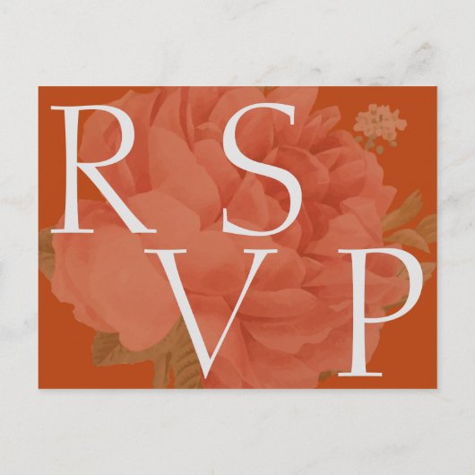 Niedlich Terracotta White Floral Wedding RSVP Postkarte (Rückseite)