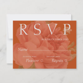 Niedlich Terracotta White Floral Wedding RSVP Postkarte