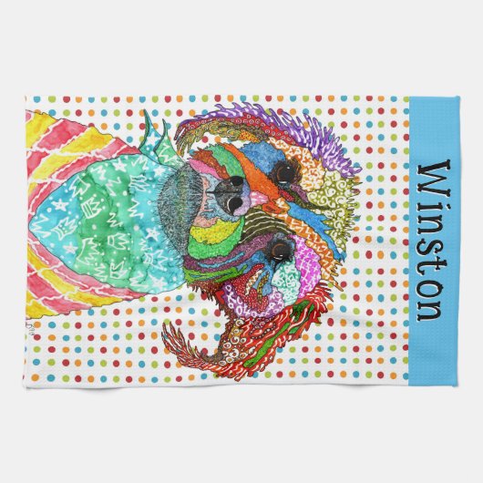 Niedlich Terrier Mixed Brettküche Handtuch (Horizontal)