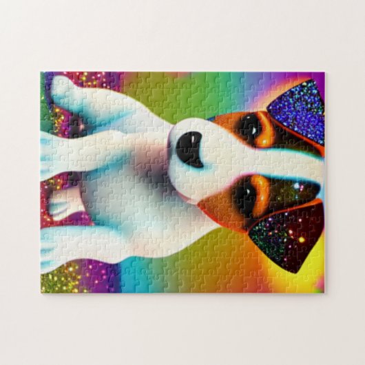 Niedlich Terrier Puppy Sparkle Nah-up Puzzle (Horizontal)