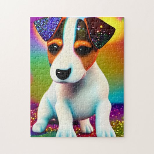 Niedlich Terrier Puppy Sparkle Nah-up Puzzle (Vertikal)