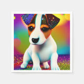 Niedlich Terrier Puppy Sparkle Nah-up Serviette (Vorderseite)