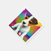 Niedlich Terrier Puppy Sparkle Nah-up Serviette (Ecke)