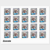 Niedlich Terrier Quadratischer Aufkleber (Blatt)