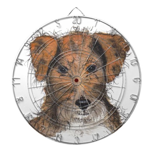 Niedlich Terrier Welpe Dartscheibe (vorne)