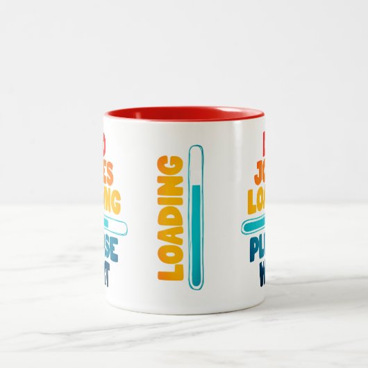 Niedlich Text Design Vater Join Loading Bitte wart Zweifarbige Tasse (Mittel)