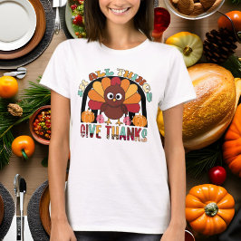 niedlich Thanky Trukey Erntedank Wortart T-Shirt