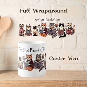 Niedlich "The Cat Book Club" Kaffeetasse