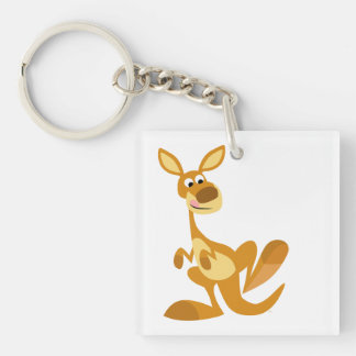 Niedlich Thumping Cartoon Kangaroo Acrylic Schlüss Schlüsselanhänger