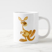 Niedlich Thumping Cartoon Kangaroo Jumbo Tasse (Rechts)