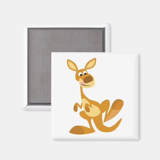 Niedlich Thumping Cartoon Kangaroo Magnet (Vorderseite/Rückseite)