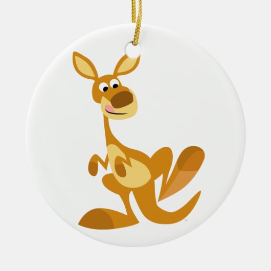 Niedlich Thumping Cartoon Kangaroo Ornament (Vorne)