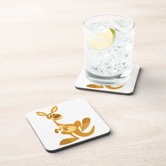 Niedlich Thumping Cartoon Kangaroo Untersetzer Set (Rechte Seite)