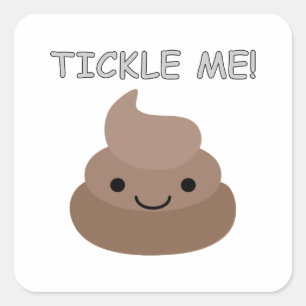 Niedlich Tickle Me Kacke Emoji Quadratischer Aufkleber