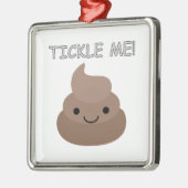 Niedlich Tickle Me Kacke Emoji Silbernes Ornament (Links)