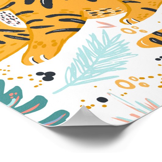 Niedlich Tiger Art Poster (Ecke)