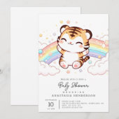 Niedlich Tiger Baby Dusche Einladung (Vorne/Hinten)