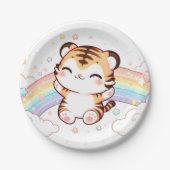 Niedlich Tiger Baby Dusche Pappteller (Vorderseite)