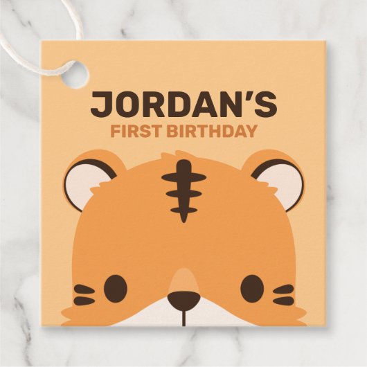 Niedlich Tiger Birthday Geschenkanhänger (Vorderseite)