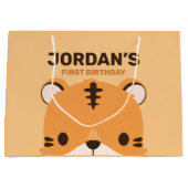 Niedlich Tiger Birthday Große Geschenktüte (Vorderseite)