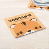 Niedlich Tiger Birthday Rechteckiger Pappuntersetzer (angewinkelt)