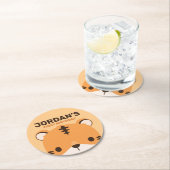 Niedlich Tiger Birthday Runder Pappuntersetzer (Vor Ort)