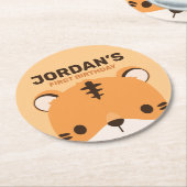 Niedlich Tiger Birthday Runder Pappuntersetzer (Angewinkelt)