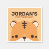 Niedlich Tiger Birthday Serviette (Vorderseite)