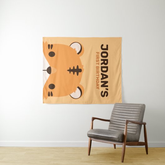 Niedlich Tiger Birthday Wandteppich (Beispiel (Horizontal))