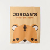 Niedlich Tiger Birthday Wandteppich (Vorderseite)