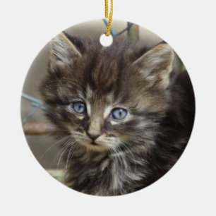 Niedlich Tiger-Cat Kitten Keramikornament