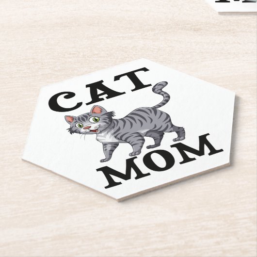 Niedlich Tiger Cat Mama Geschenk Funny Kitty Carto Untersetzer (angewinkelt)