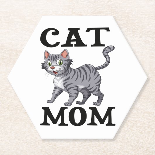 Niedlich Tiger Cat Mama Geschenk Funny Kitty Carto Untersetzer (Vorderseite)