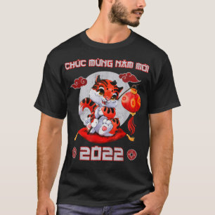 Niedlich Tiger Chuc Mung Nam Moi Vietnamesisch Neu T-Shirt