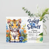Niedlich Tiger Cub Delight Baby Dusche Einladung (Stehend Vorderseite)