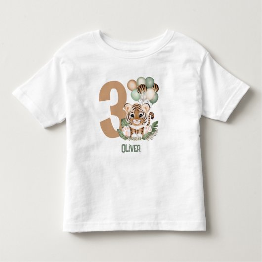 Niedlich Tiger Cub Wild One Boy Birthday Kleinkind T-shirt (Vorderseite)