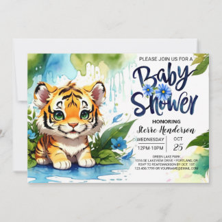 Niedlich Tiger Cubs Kinderdusche Einladung